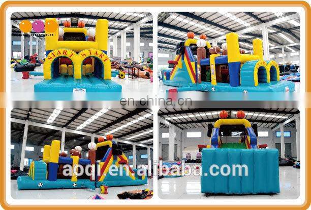 AOQI newest design EN14960 certified gaint inflatable obstacle course for kids for sale