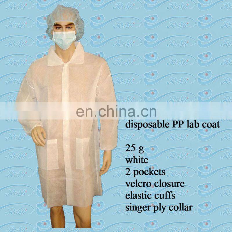 disposable lab coat with zipper