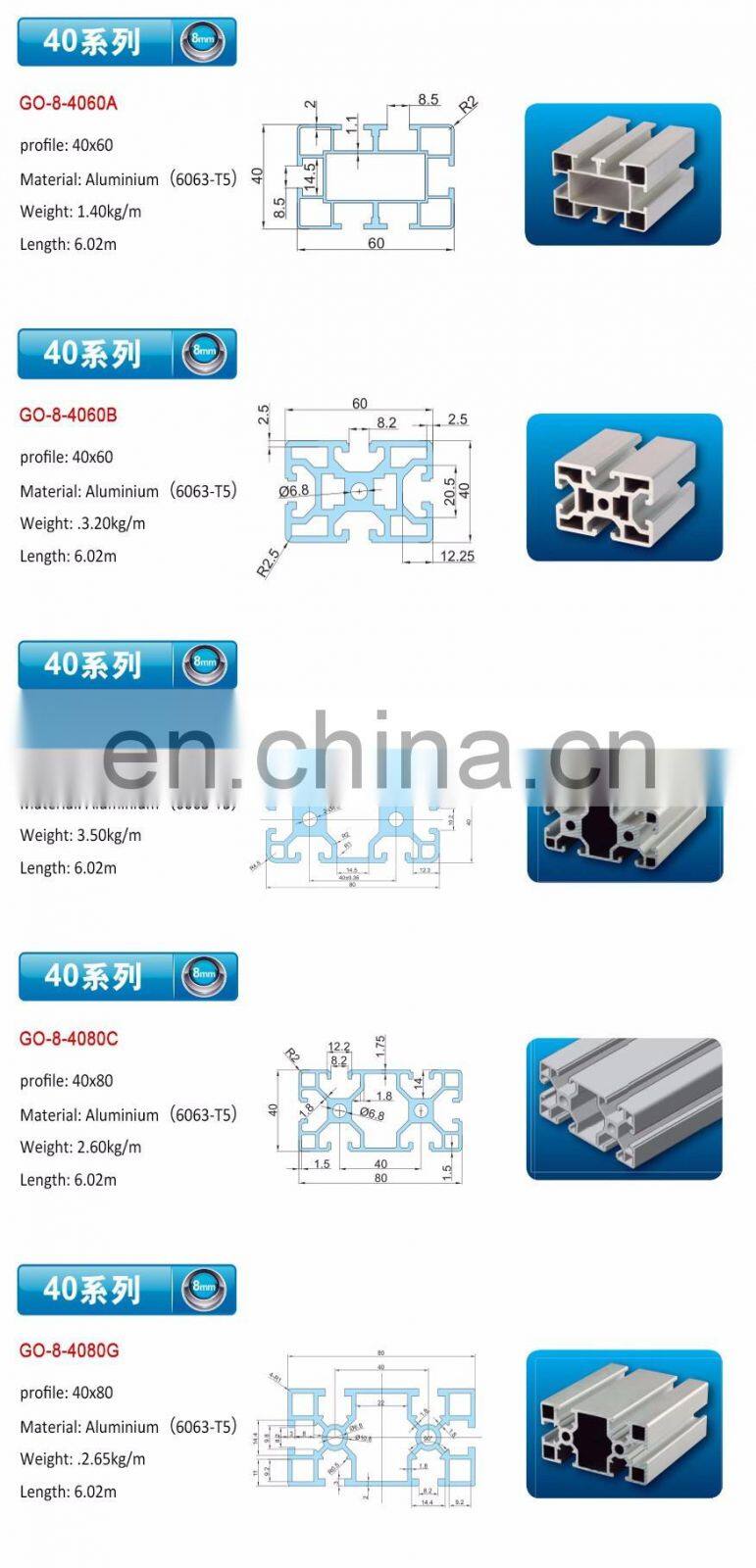 40x60 connector for aluminium profile