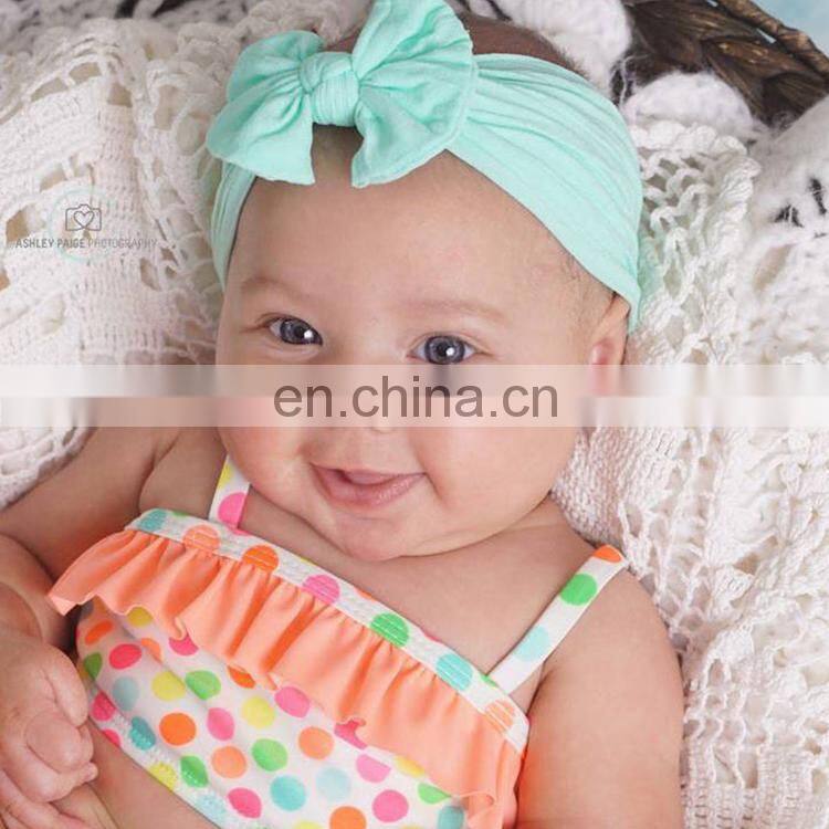 Best selling fashion hair accessories girl bow baby headband nylon baby headband