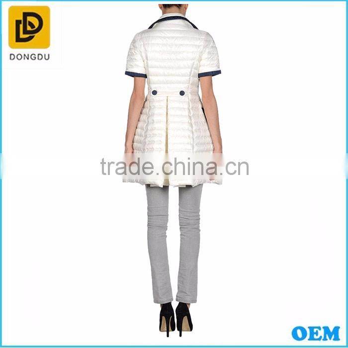 Hot sale short sleeve white italy down jacket with buttons