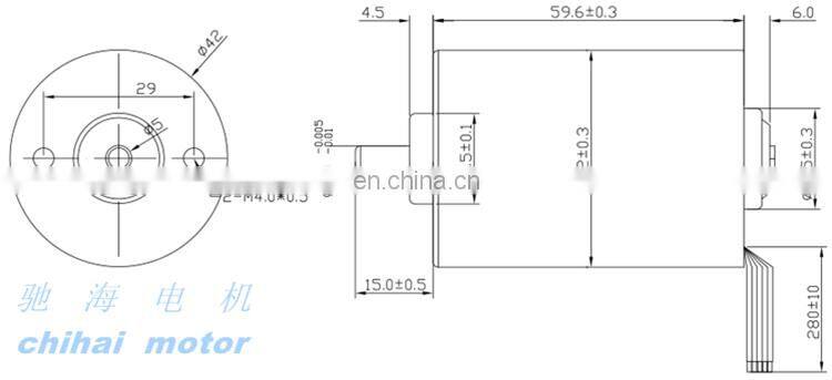 chihai motor CHB-BLDC4260 5mm shaft 24v 8000rpm Brushless dc motor dc for robot
