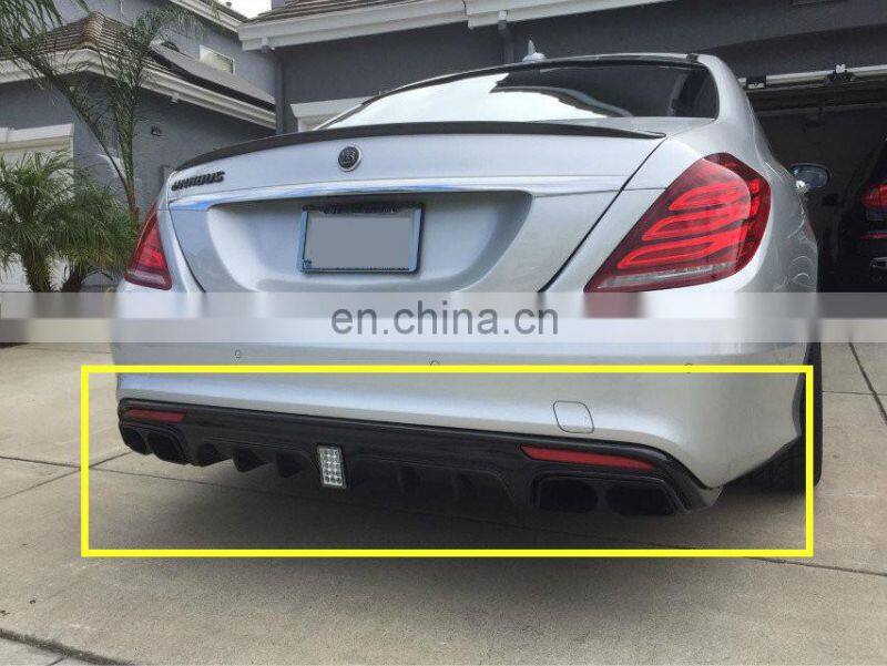 s class w222 rear diffuser exhasut tips muffler tips carbon finber diffuser for w222 to B style 2016 2017 MB auto parts for w222