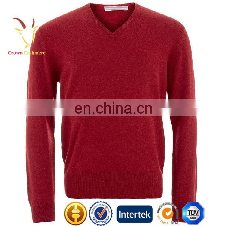 Mens fine knitwear best V Neck wool cashmere sweater