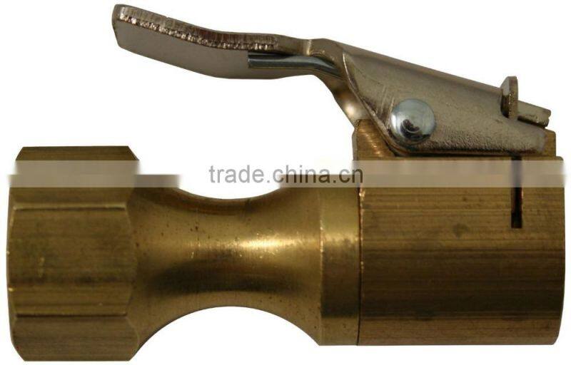 Brass Open Flow Air Chuck with Lock for Tire Inflator valve