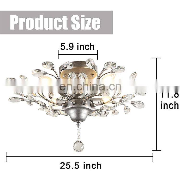 modern lamp luxury living room chandelier bedroom lamp villa round creative iron crystal lighting