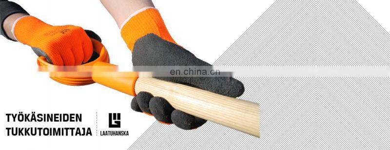 7 Gauge Warm Fluorescent Orange Acrylic Latex Palm Coated Gloves,Hand Gloves for Construction Work
