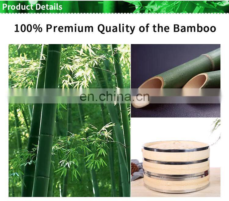 High Quality 10 Inch Bamboo Steamer with Steel Rings for Cooking steamer basket