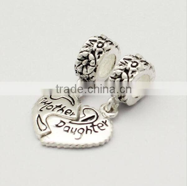 925 sterling silver mother and daughter set dangle charm for bracelet