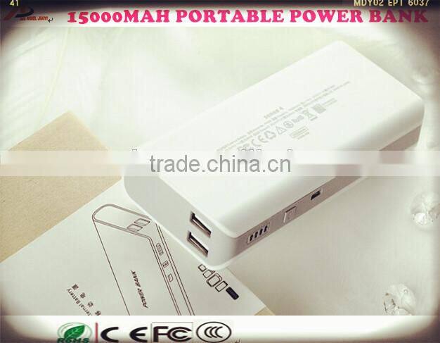best quality cheappest price power bank charger 15000mah portable power bank for europen market