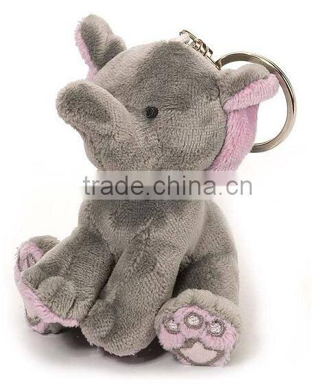 wholesale elephant keychain/plush elephant metal keychain/plush elephant keychain