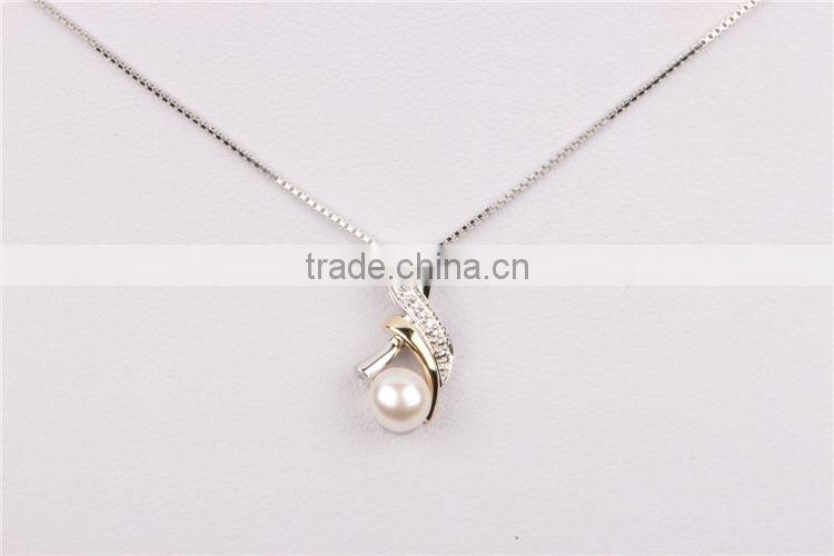 fashion pearl neck pendant 925 silver