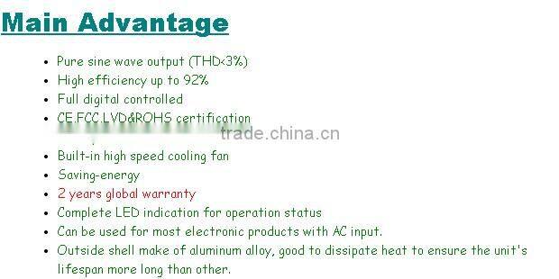 High performance 3000W pure sine wave solar hybrid inverter dc 12v ac 220v