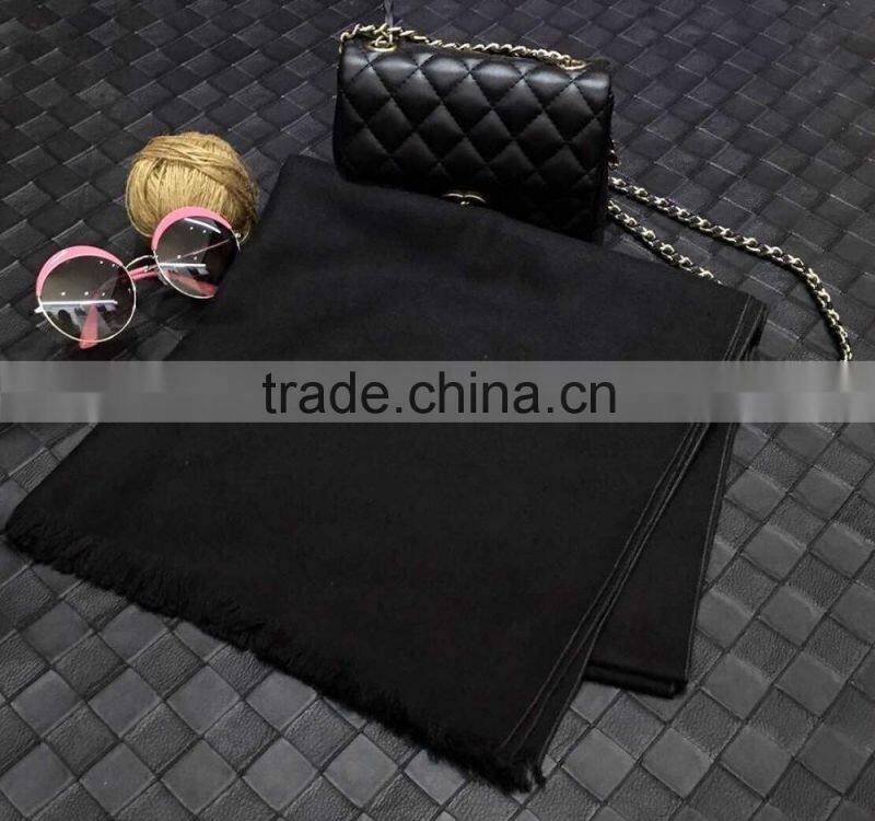 New Winter Fashion Fringe Plain Women Cashmere Shawl
