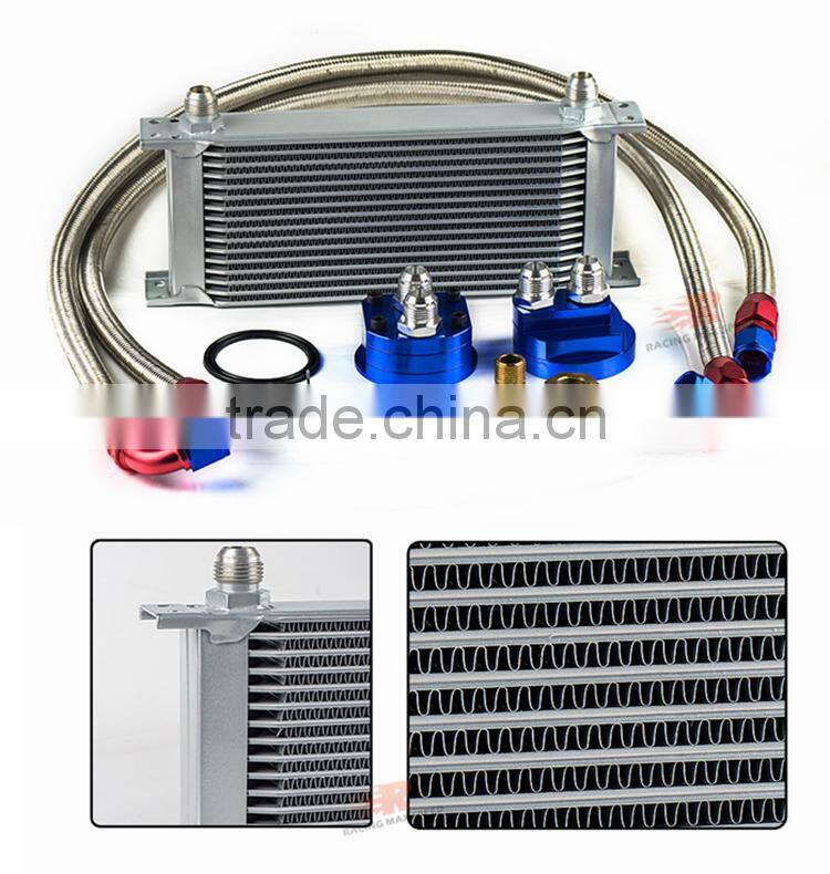 wholesale universal racing car row 16 silver hydraulic oil cooler for excavator