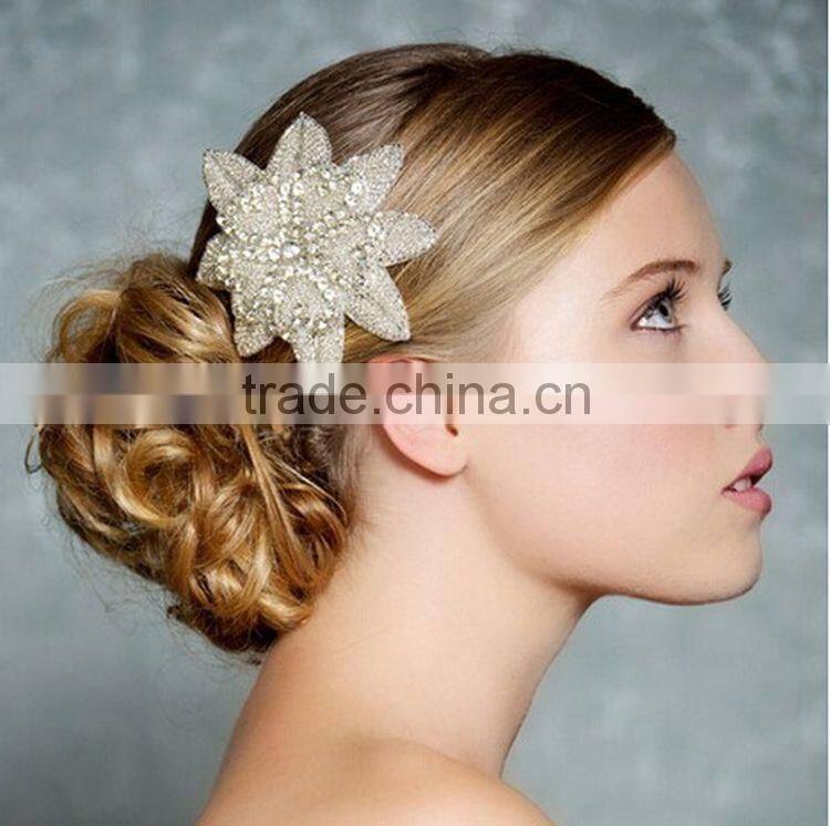 Bridal Hair Accessories, Vintage Inspired Rhinestone Crystal Bridal Headband Wedding Flower Tiara Headpiece