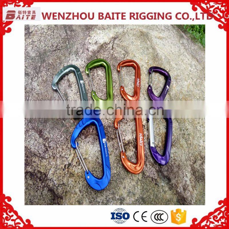 Outdoor D Shaped Carabiner Bit Aluminum Snap Hook, Mini Embossed Hammock Aluminum Spring Hook,Colorful Aluminum Hook