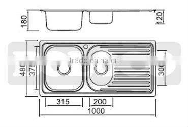 304# (18/8) stainless steel sinks / stainless steel counter top wash basin BL- 850