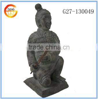 New clay carved large resin garden statues of terracotta warrior replica