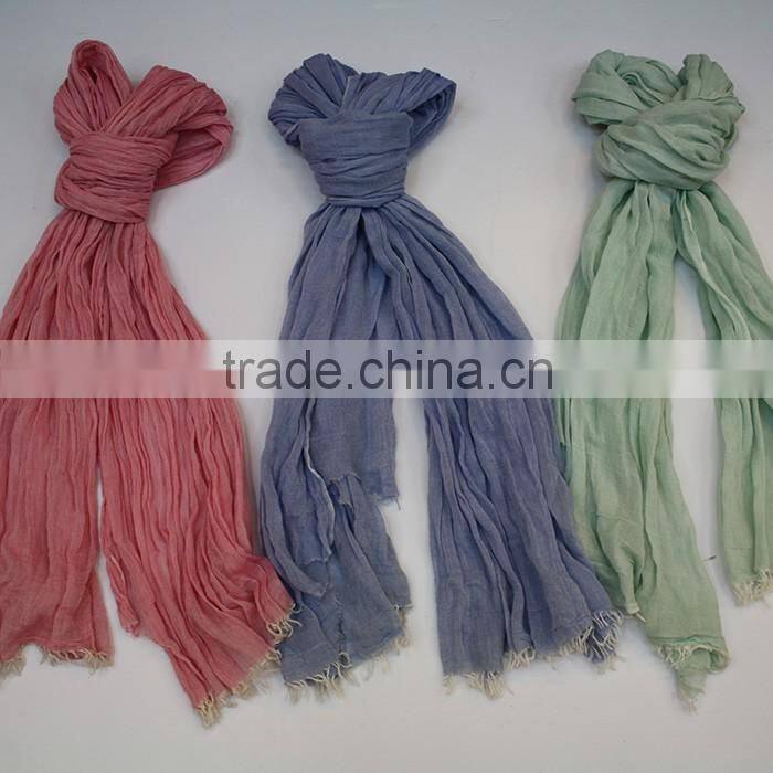 hot selling spring and autumn monochrome 100 cotton scarf