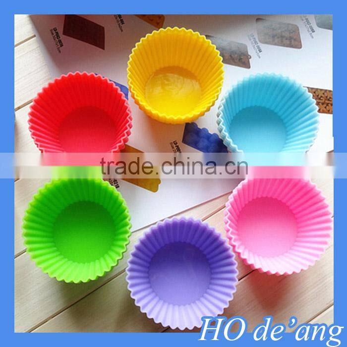 HOGIFT Silicone cake mold,7CM color round pudding mold,cream puffs mold