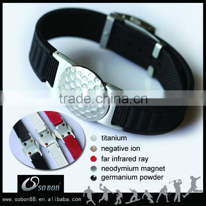 New design silicone wristband custom logo magnetic bracelet with changeable ball marker