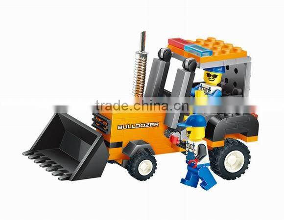 kid intelligence toy truck building blocks toy bulldozer
