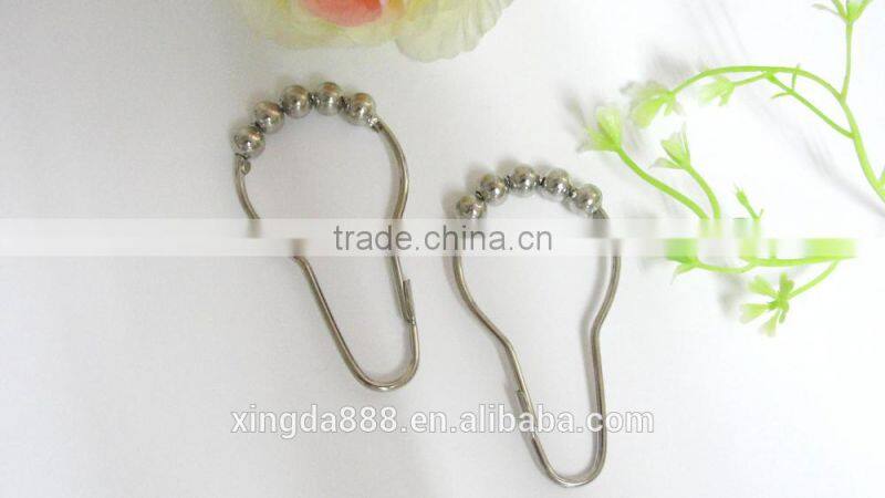 Shower curtain hooks with 5 roller balls/ high quality metal curtain hooks, shower curtain hooks