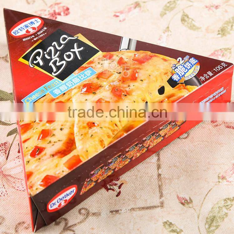 triangle shape top delivery box custom printing pizza box