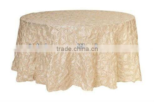 Fancy wedding table cloths,taffeta pinwheel tablecloths
