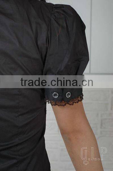 Cotton White Lace Short sleeve Cotton Lolita Blouse 81045