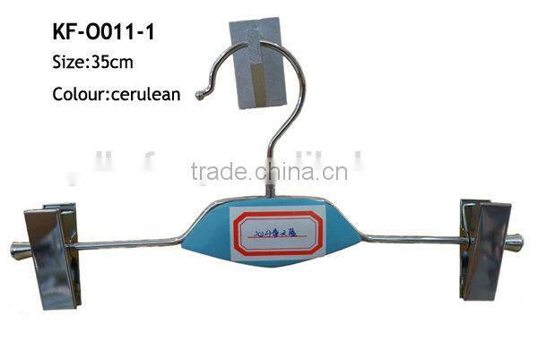 Metal pants hanger with wooden