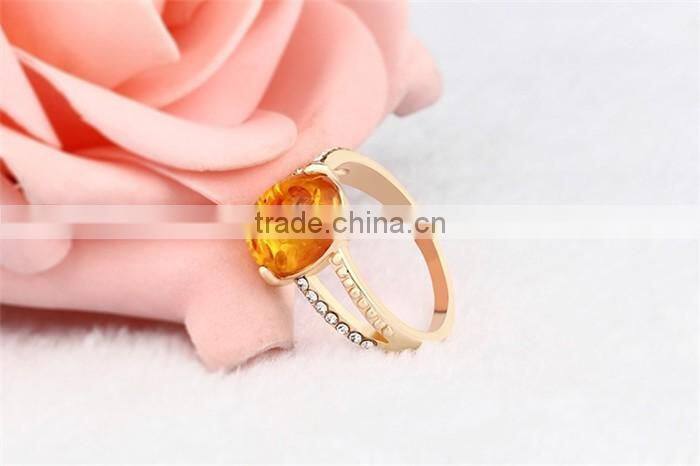 Less than 1 dollar imitation amber jewelry rhinestone gemstone finger ring