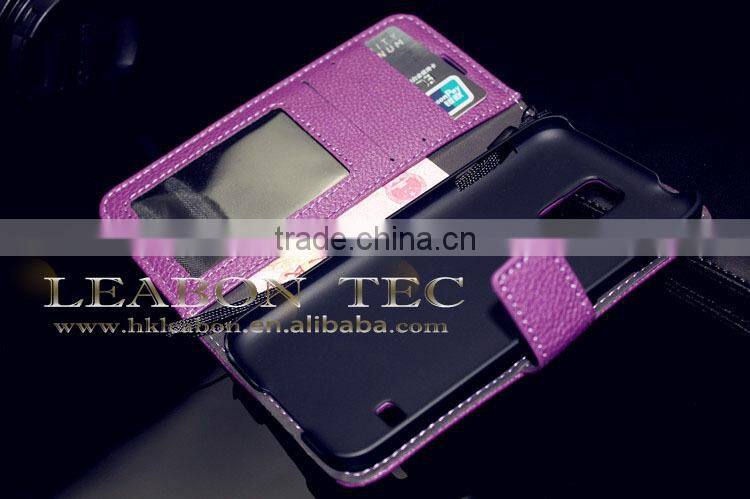 Hot Stylish Real Leather Case for samsung galaxy s5 wallet case, mobile phone case
