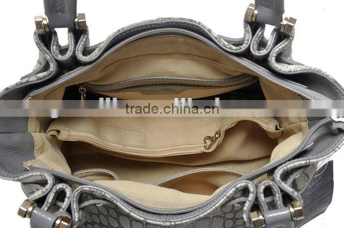 New arrival 2012! Hot summer Europe style croco skin leather bag ladies handbag!