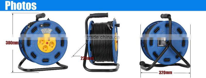 Plastic cable reel stand with European sockets