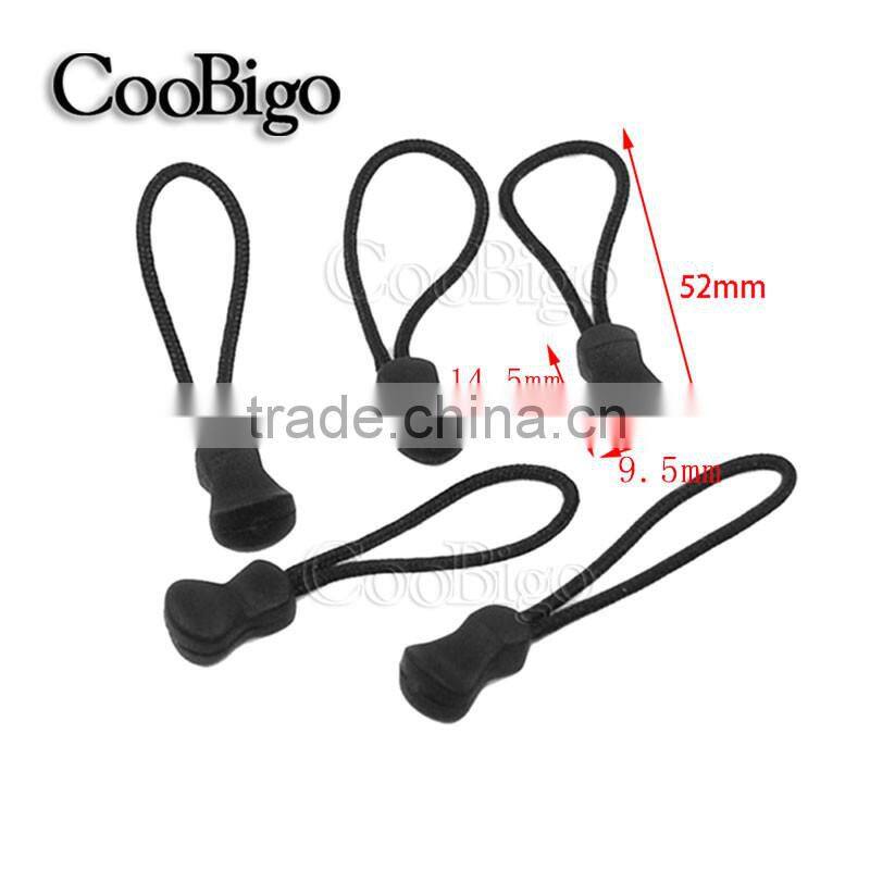 Cord Zipper Pull Strap Lariat Black For Apparel Accessories #FLC134-B