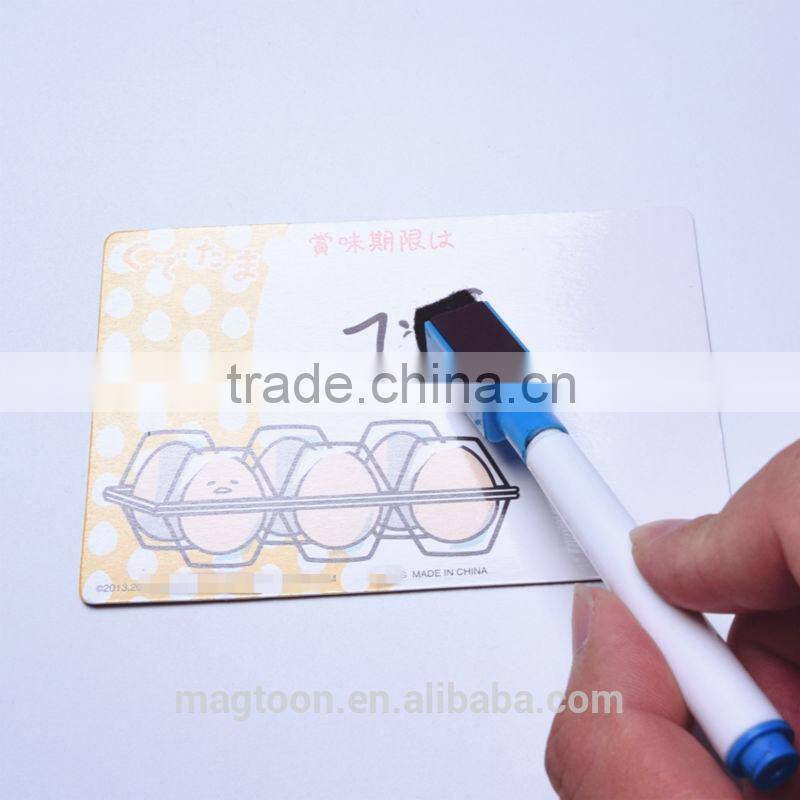 cute carton egg baby design kids promotional gift flat paper magnetic writing board with mark pen
