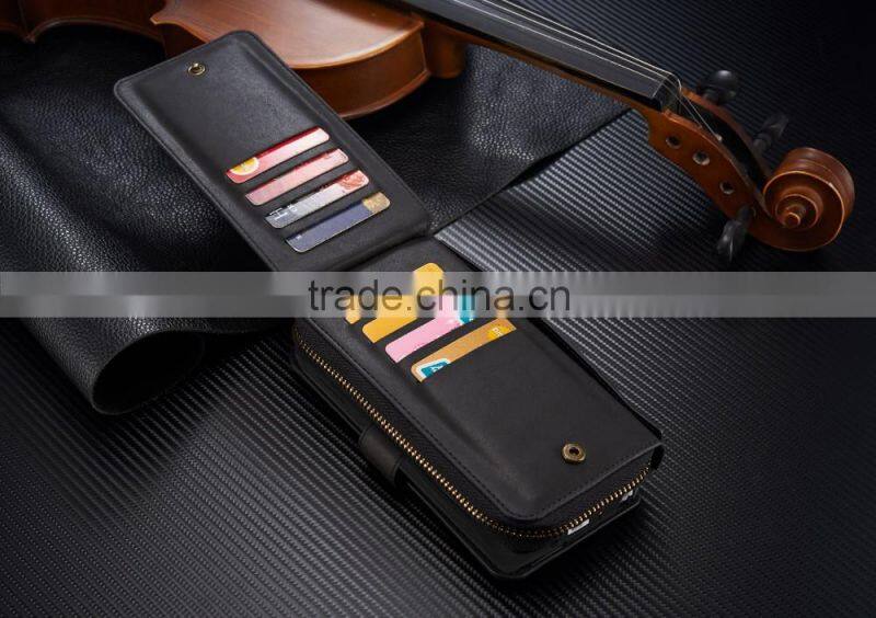 Functional phone case for Samusng note 4 zipper wallet cover