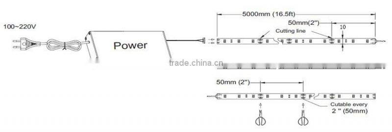 Single color high lumen 120led/m smd 5630 led flexible strip light rope tape 12V IP20