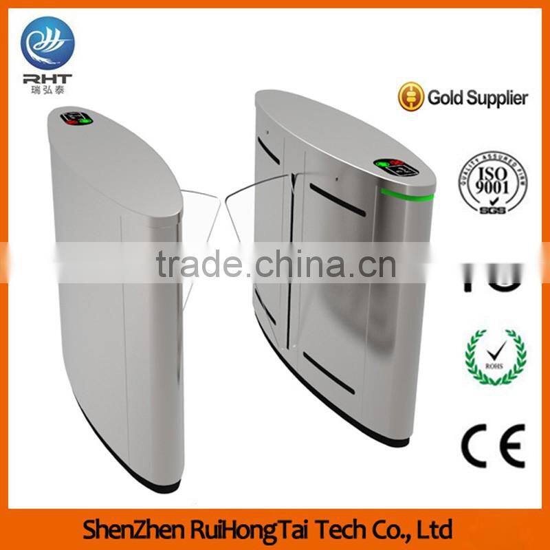Security 304 stainless steel Retractable fingerprint flap turnstile gate