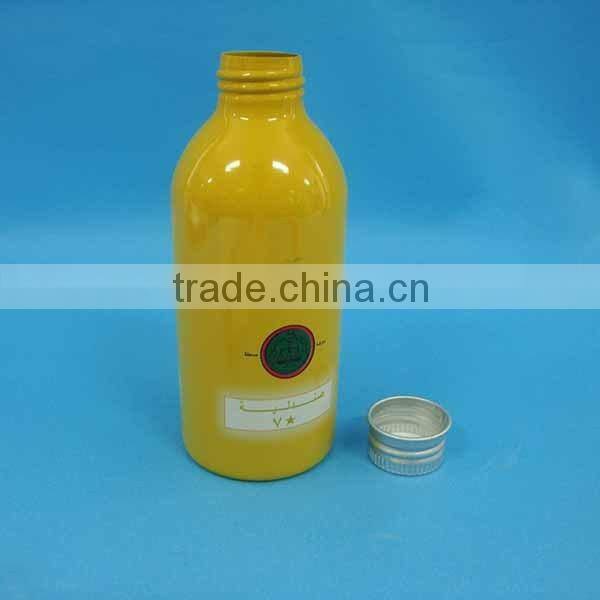 150ml aluminum vodka bottle, cute yellow color aluminum bottle with screw cap
