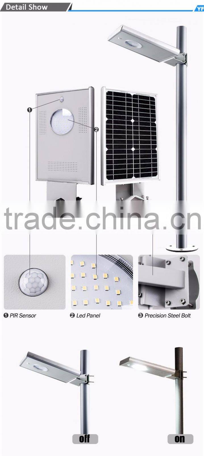 YANGFA module mounted ip65 waterproof solar led street light AS01 10W