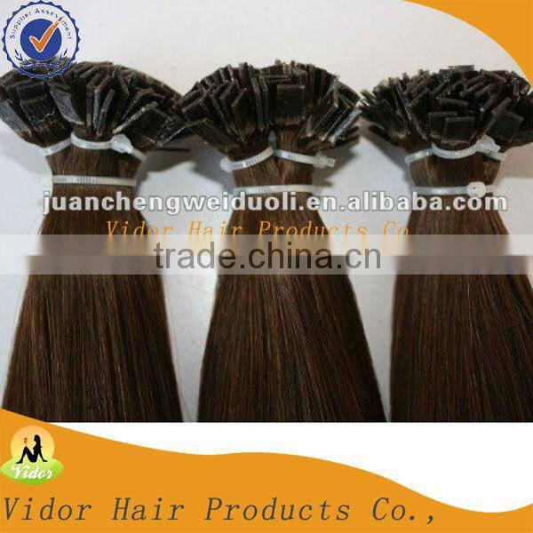 Popular Human Remy Straight Hair Flat Tip Hair Extensions