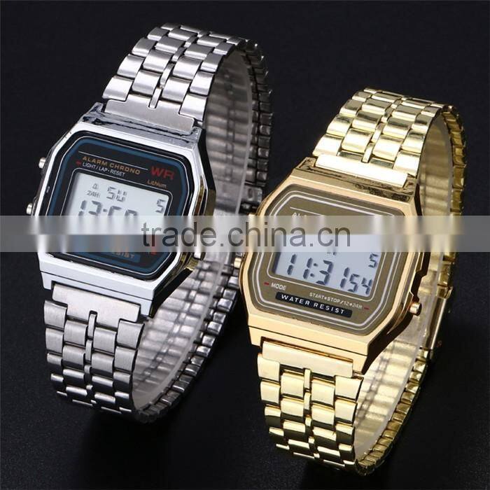 Amazon hot sell multifunctional F-91W fashion watch alarm clock students watch digital watch