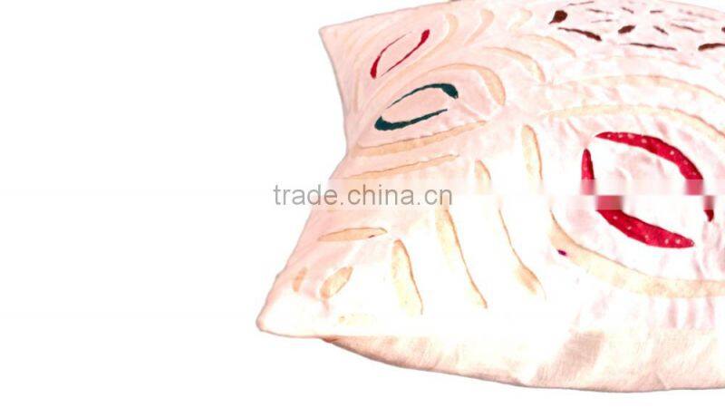 RTHCC-13 New Designer Cotton Fabric Applique Cutwork cushion covers home Furnishing Manufacturer and Exporter