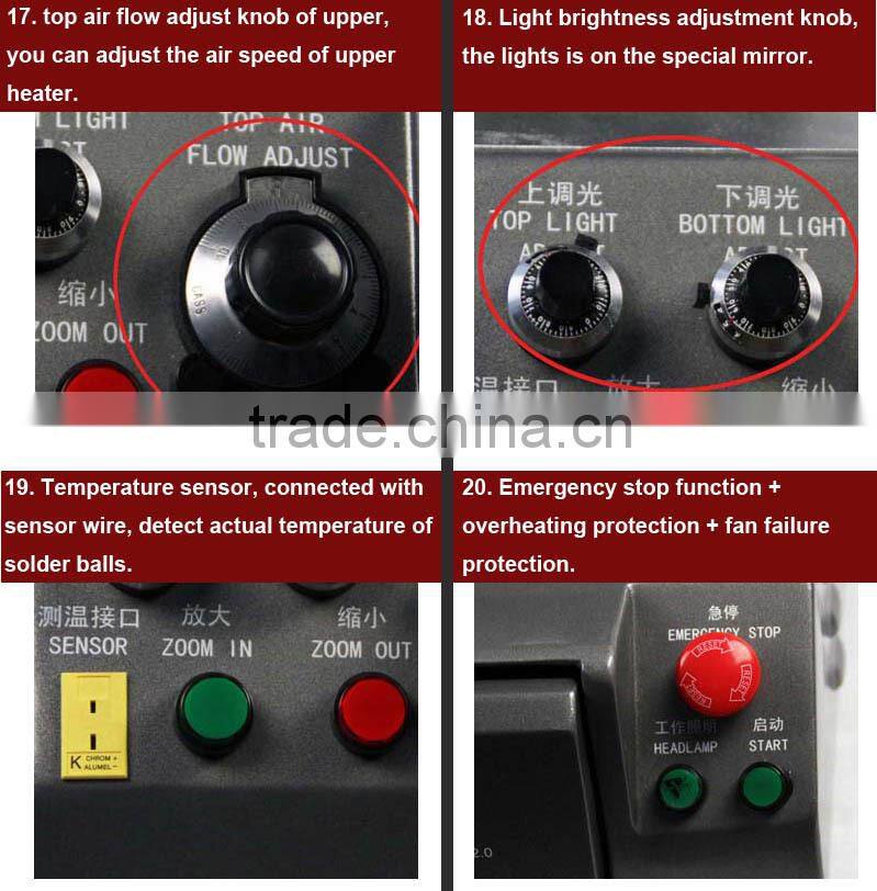 DINGHUA DH-A2 auto/ manual modes optical/ CCD camera lens/ bga vga repair machine for repair laptop and computer motherboards