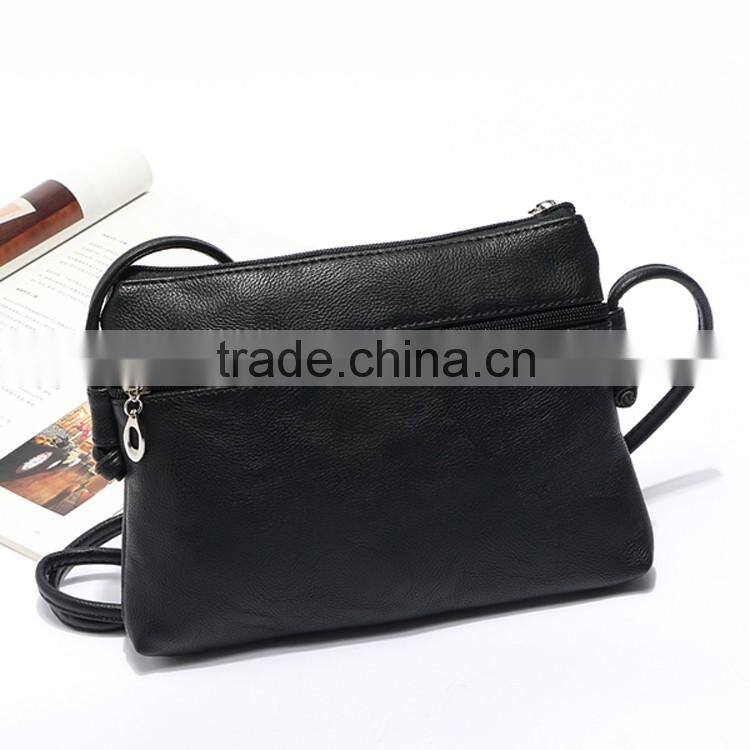 designer korean bag in PU ,double zipper pocket in front