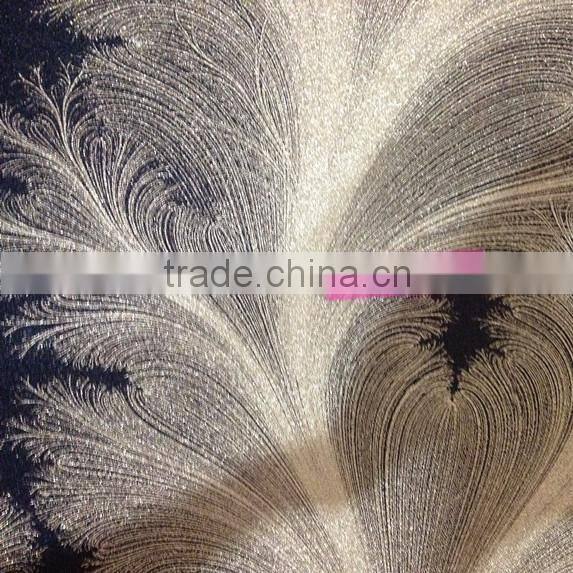 print curtain metallic foil Black Silver wallpaper Foshan Guangdong,China