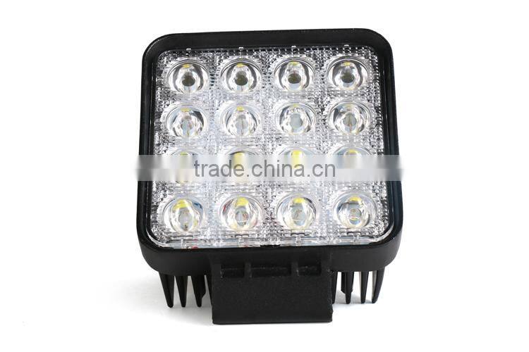 2pcs 4.3Inch 48W 16*3W Spot Epistar LED Working Light Waterproof Fog Lamp DRL For Universal Jeep SUV ATV Off-road Truck Car